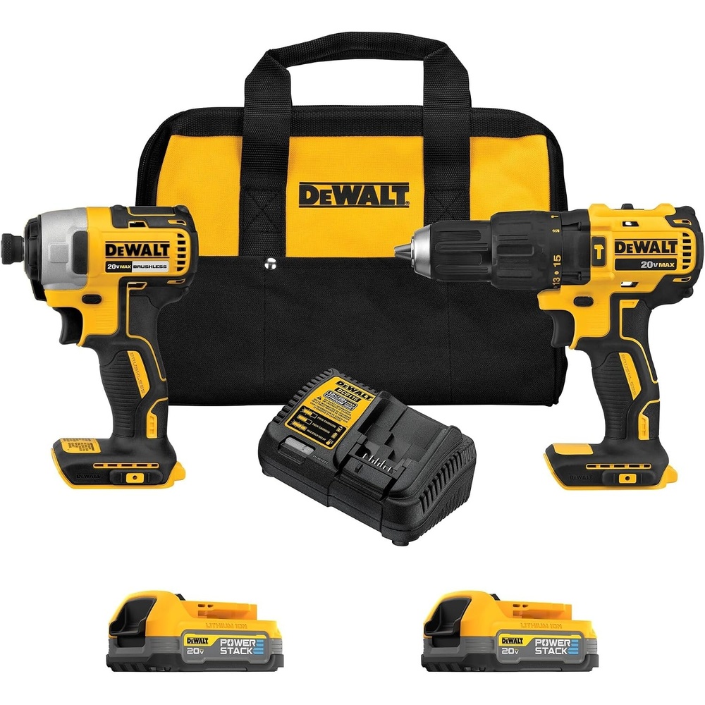 image:imageDEWALT 20V MAX Drill and Impact Driver Power Tool Set 2 POWERSTACK Batteries Included DCK274E2
