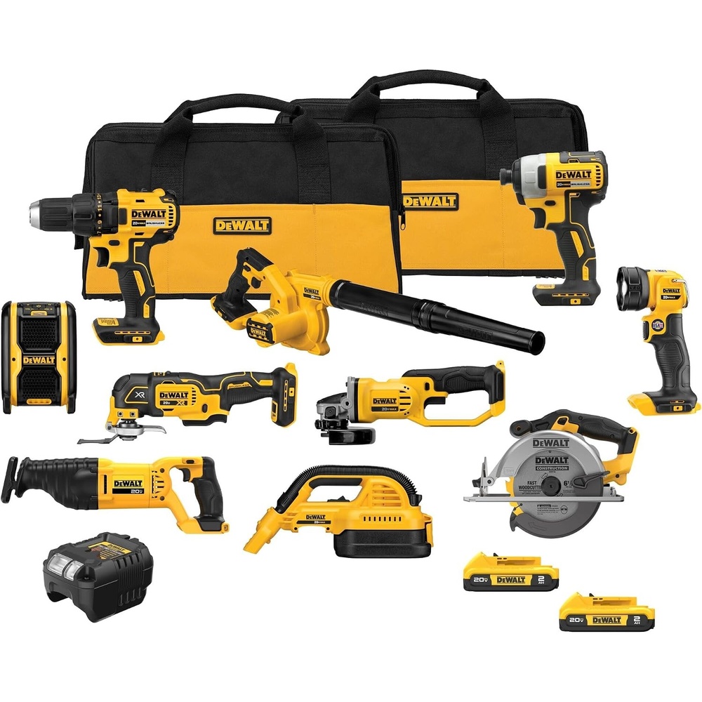 image:imageDEWALT 20V MAX Power Tool Combo Kit 10 Tool Cordless Power Tool Set 2 Batteries Charger and 2 Bags Included Dewalt Brushless Combo Kit DCK1021D2NEW Power Tool Combo Kit 10 Tool
