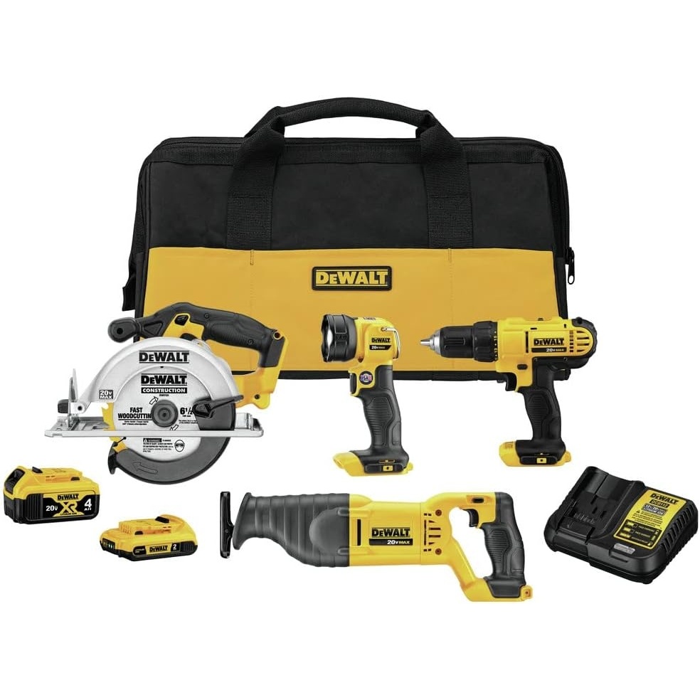 image:imageDEWALT 20V MAX Power Tool Combo Kit 4Tool Cordless Power Tool Set with Battery and Charger DCK445D1M1DCK445D1M1
