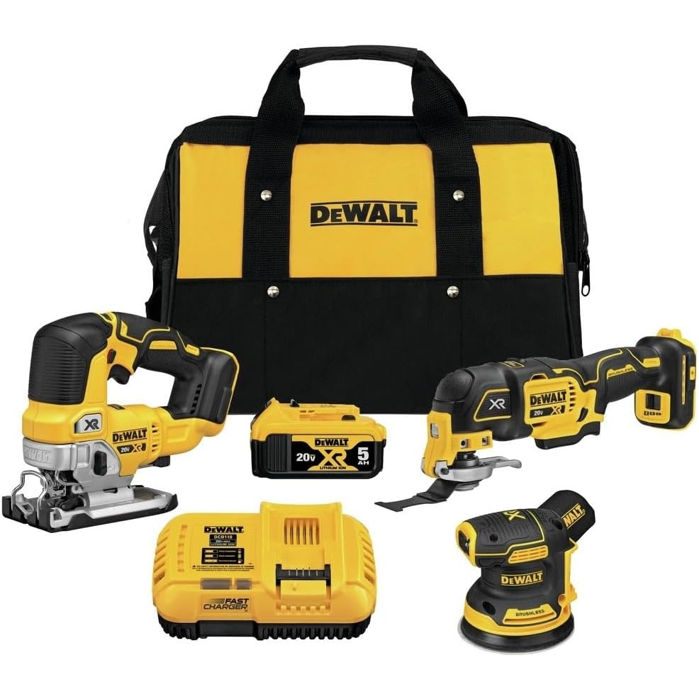 image:imageDEWALT 20V MAX Power Tool Combo Kit Cordless Woodworking 3Tool Set with 5ah Battery and Charger DCK300P1
