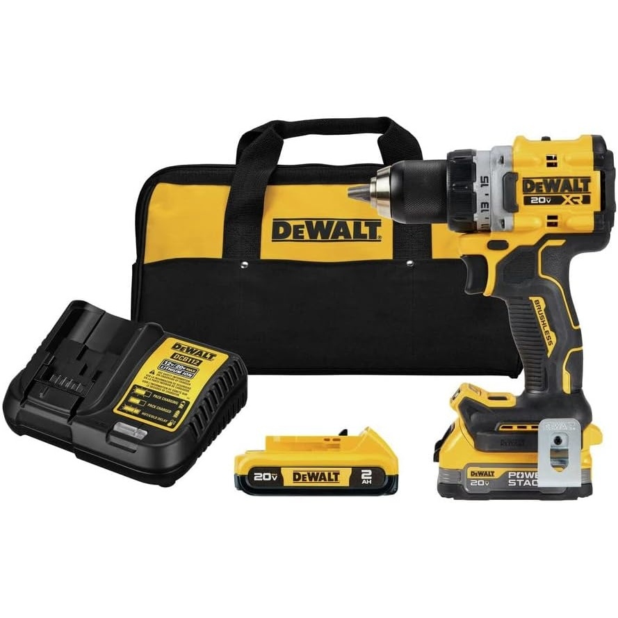image:imageDEWALT 20V MAX XR Compact Cordless Drill and Impact Driver with Powerstack Batteries DCD800D1E1