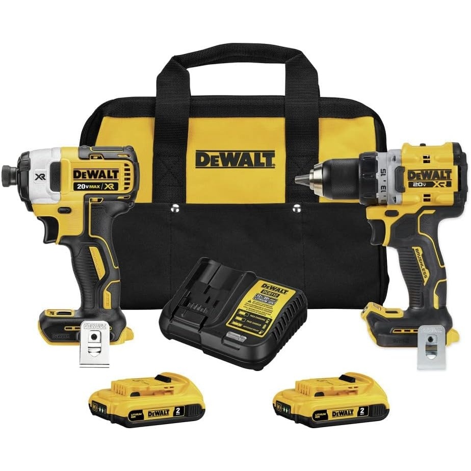 image:imageDEWALT 20V MAX XR Cordless 12 in DrillDriver and 14 in Impact Driver Kit with 2 2Ah Batteries amp Charger DCK248D2