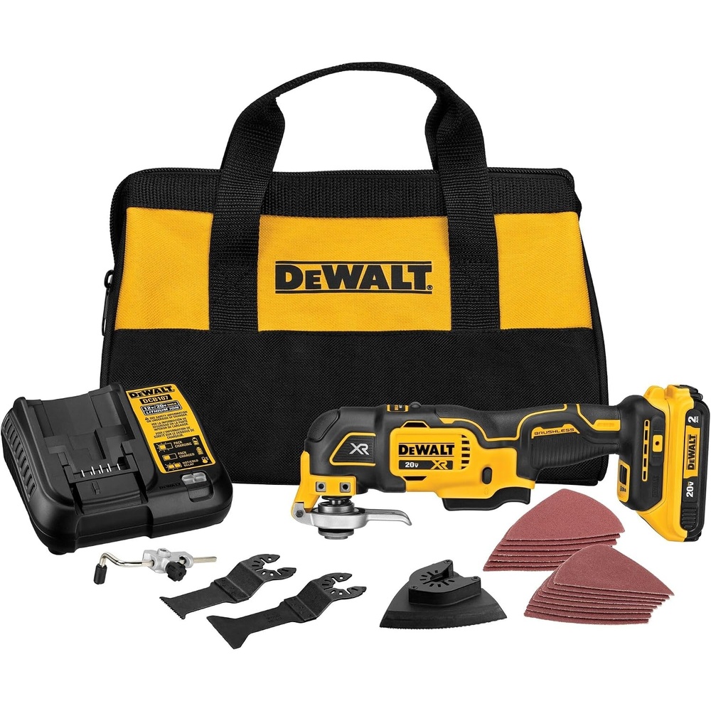 image:imageDEWALT 20V Oscillating Tool Cordless Wood Blades Sandpaper Tool Bag Battery and Charger Included DCS356SD1One Size