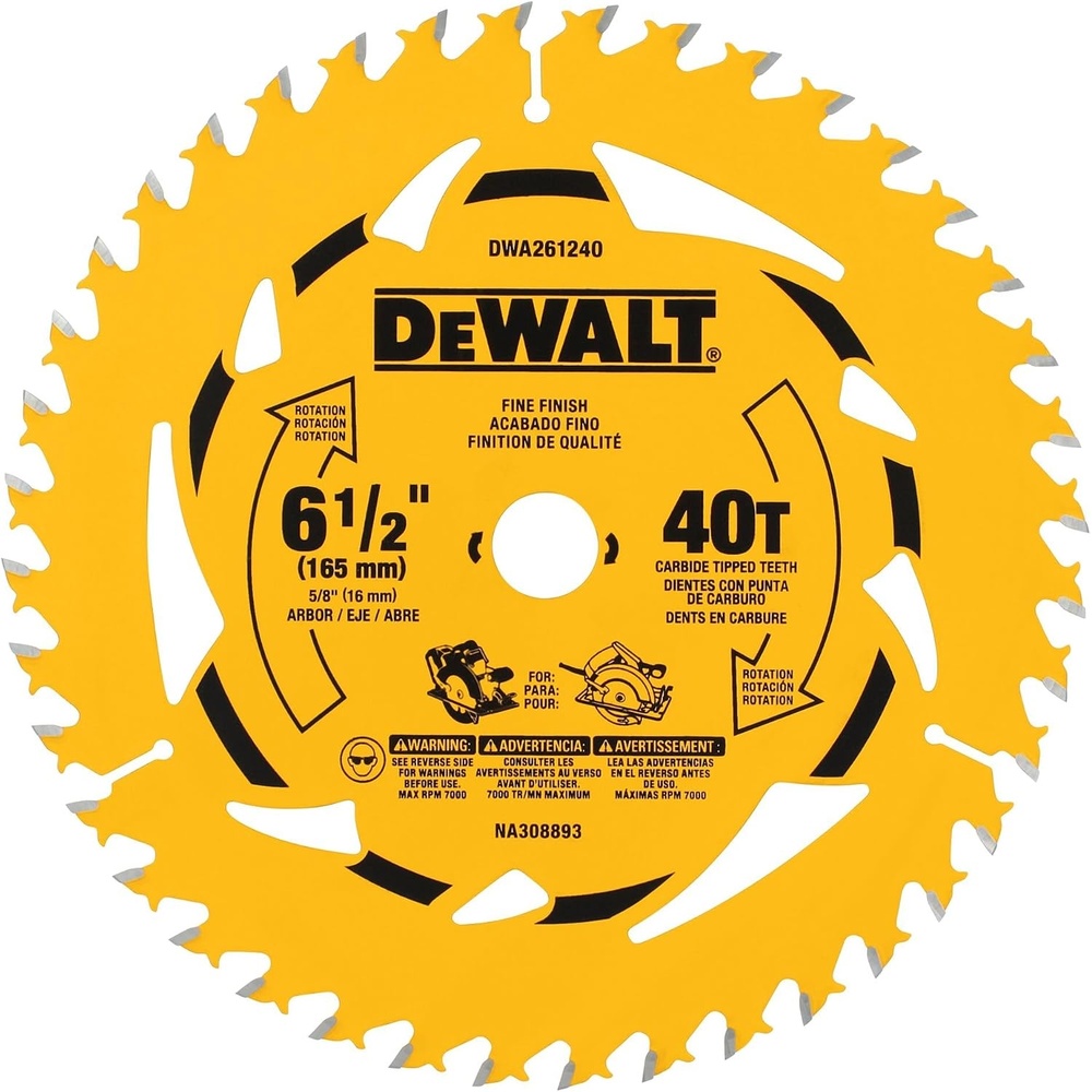 image:imageDEWALT 612 in 40T Circular Saw Blade DWA261240