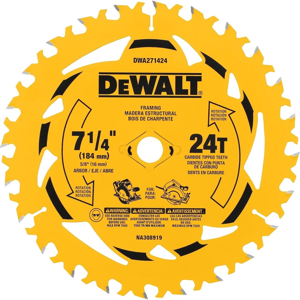image:imageDEWALT 714 in 24T Circular Saw Blade 2Pack DWA271424PK2