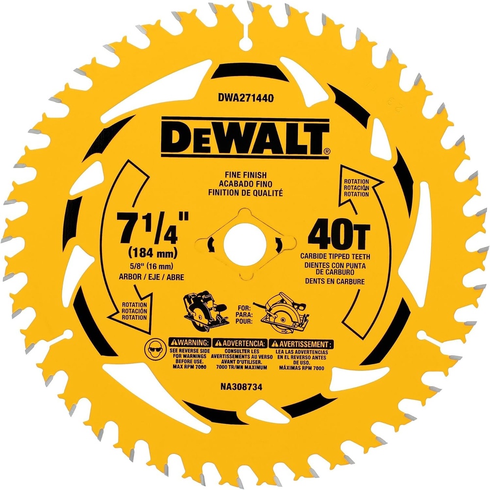 image:imageDEWALT 714 in 40T Circular Saw Blade DWA271440