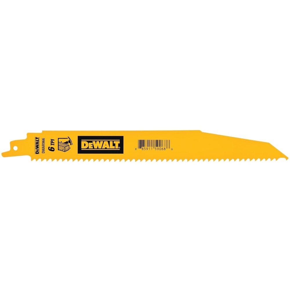 image:imageDEWALT 9in 6 TPI Metal Cutting BiMetal Reciprocating Saw Blades 5 Pack DWAR966