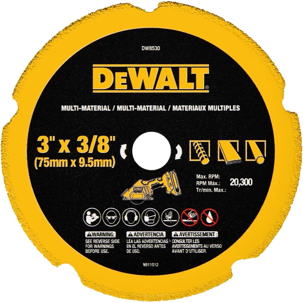 image:imageDEWALT Cut Off Wheel 3 with Fine Finish Ultra Sharp Carbide DW8530