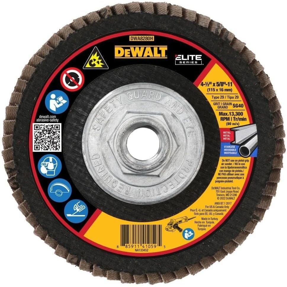 image:imageDEWALT DWA8280H 40G T29 XP Ceramic Flap Disc 412 x 5840G 58Inch Hub