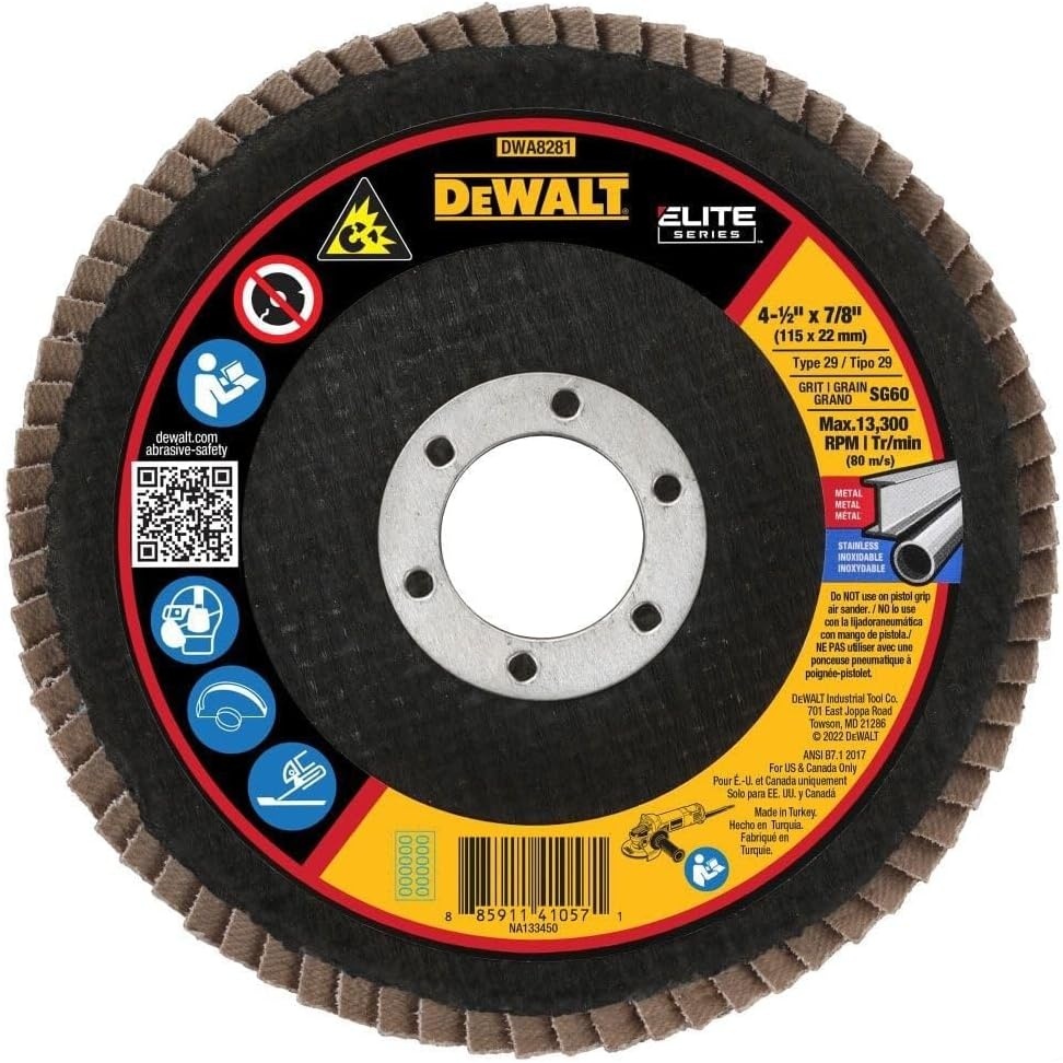 image:imageDEWALT DWA8280H 40G T29 XP Ceramic Flap Disc 412 x 5860G 78Inch Hub