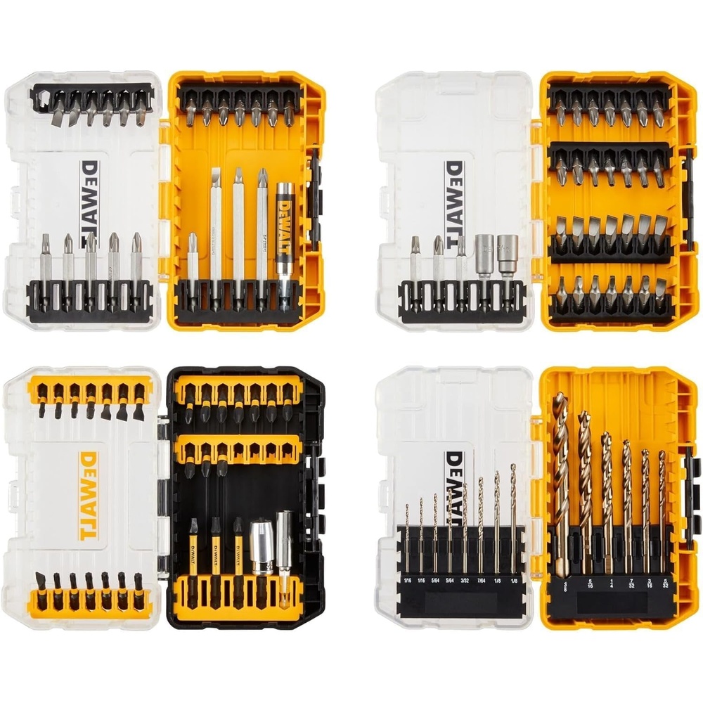 image:imageDEWALT Drill Bit Set 21 Pc Titanium Nitride Coated Pilot Point DEWALT Bit Set with Case for Wood Metal and Plastic DW1361One Size
