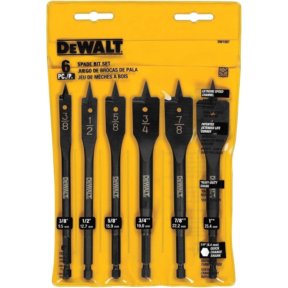 image:imageDEWALT Drill Bit Spade 6Piece DW1587