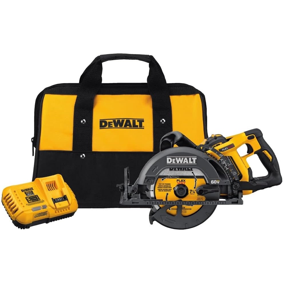 image:imageDEWALT FLEXVOLT 60V MAX Circular Saw Kit 714Inch Worm Style 90Ah Battery DCS577X1