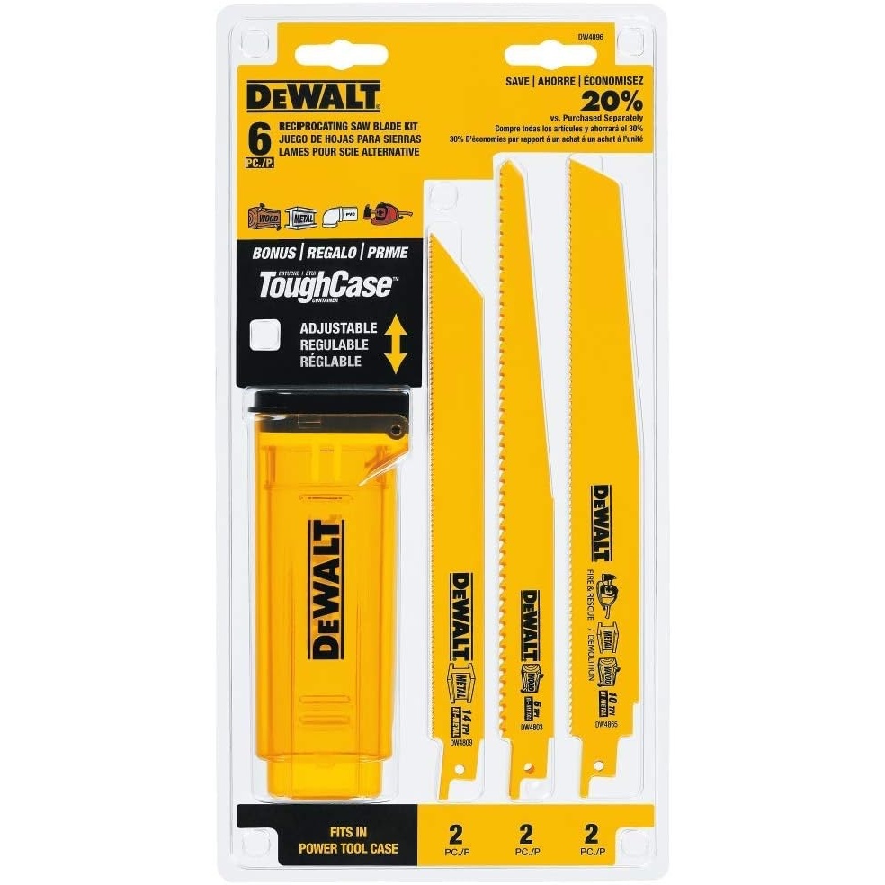 image:imageDEWALT Reciprocating Saw Blades BiMetal 6Piece Set DW48966piece Set