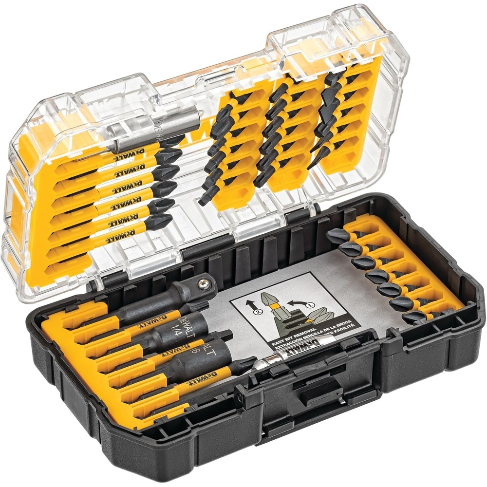 image:imageDEWALT Screwdriver Bit Set 40 Pcs Impact Ready FlexTorq Impact Driver Bit Set with Storage Case DWA2T40IROne Size