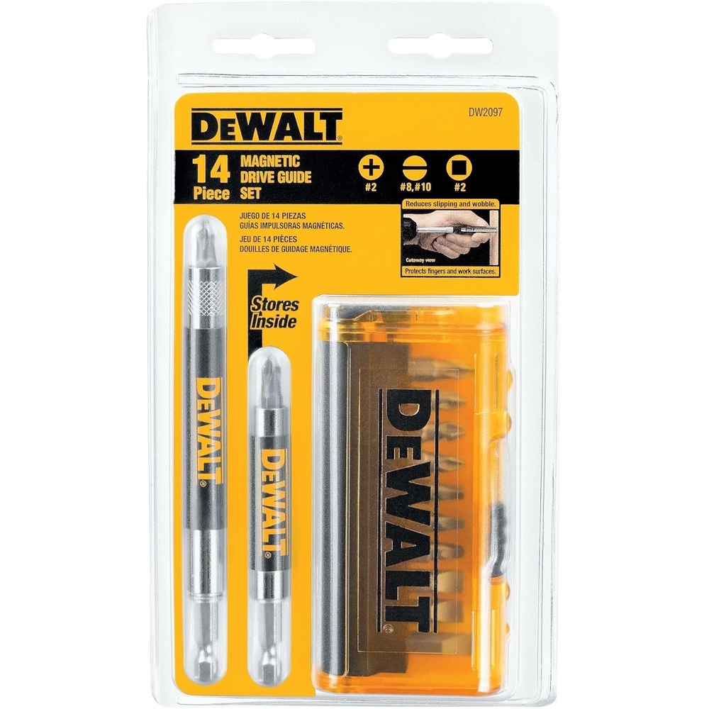 image:imageDEWALT Screwdriver Bit Set Magnetic Drive Guide 14Piece Pack of 1 DW2097CS1 Count Pack of 1