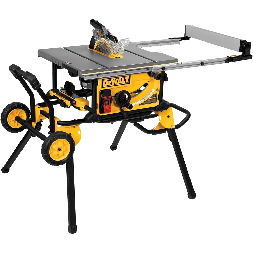 image:imageDEWALT Table Saw 10 Inch with Foldable Rolling Table Saw Stand 15 Amp 4800 RPM 3212Inch Rip Capacity DWE7491RSTable Saw