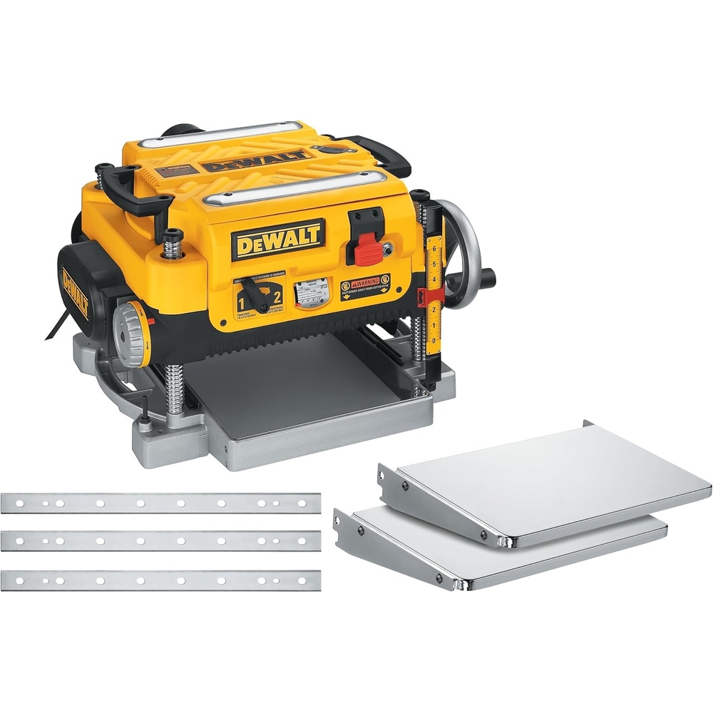 image:imageDEWALT Thickness Planer 13inch Wood Planer Three Knife Two Speed 15 Amp 20000 RPM Motor DW735X2Speed 13 wFeed Tables Extra Blades