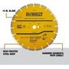 DEWALT 14 in Circular Saw Blade, Dry Wet, Segmented Rim Diamond Blade, 1 in Arbor Size, Extended Performance (DWA47421)