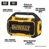 DEWALT 20V MAX Bluetooth Speaker, 100 ft Range, Durable for Jobsites, Phone Holder Included, Lasts 8-10 Hours with Single Charge (DCR010), Black Yellow