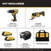 DEWALT 20V MAX Cordless Drill Driver and Oscillating Multi-Tool Combo Kit with 2 x 2 Ah Batteries and Charger, Blade and Workbag (DCK251D2)(2 Tool Combo Kit)