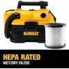 DEWALT 20V MAX Cordless Shop Vac, Wet Dry Vacuum Cleaner, Portable 2 Gallon Wet Dry Vac, Strong Suction Shop Vacuum with Hepa Filter, Tool Only (DCV580H)