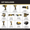 DEWALT 20V MAX Power Tools, 9 Cordless Tool Combo, Impact and Drill Driver, Oscillating Tool, Grinder,Circular and Reciprocating Saw,Right Angle Drill,Speaker,LED Light, 2 Batteries,Charger (DCK940D2)(Brushless / 5Ah (1 batt))