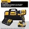 DEWALT 20V MAX* XR® Brushless Cordless 1/2 in. Drill/Driver Kit (DCD800P1), Yellow | Includes DCB205 20V 5ah Battery and DCB112 Charger, 1/2 In. Metal Chuck, 0-650/0-2, 000 Rpm, Compact 6.37 in, 70-Lumen LED