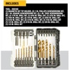 DEWALT 23 Pc Hex Titanium Nitride Twist Drill Bit Set, High Speed Steel Jobber Length Impact Ready Driver Bit Set (DD5165)