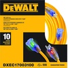 DEWALT 50 Foot 10/3 SJTW Lighted Extension Cord – Heavy Duty Outdoor, Waterproof, Weatherproof, Heat & Corrosion Resistant Industrial Strength Light Up Prong Outlet Plug Power Cord(100 ft)