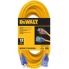 DEWALT 50 Foot 12/3 SJTW Lighted Extension Cord – Heavy Duty Outdoor, Waterproof, Weatherproof, Heat & Corrosion Resistant Industrial Strength Light Up Prong Outlet Plug Power Cord(Green)
