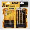 DEWALT DW1341 14-Piece Titanium Nitride Speed Tip Drill Bit Set