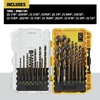 DEWALT Drill Bit Set, 21 Pc High Speed Steel DEWALT Bits, Black and Gold Oxide Coated, 135 Degree Split Point, 31 Degree Helix (DWA1181)(One Size)