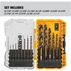 DEWALT Drill Bit Set, 3-Flats Shank,14-Piece, 135 Degree Split Point, for Plastic, Wood and Metal (DWA1184)(14 piece set (Pack of 1))