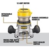 DEWALT Router, Fixed and Plunge Base Kit, Soft Start, 12-Amp, 24,000 RPM, Variable Speed Trigger, Corded (DW618PKB)(Router)