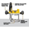 DEWALT Router, Fixed and Plunge Base Kit, Soft Start, 12-Amp, 24,000 RPM, Variable Speed Trigger, Corded (DW618PKB)(Router)
