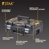 DEWALT Tool Box TSTAK II, 13 In. Flat Top Tool Storage Case, Stackable Organizer Hard Case Portable Toolbox, Heavy Duty, Holds Up To 66 lbs (DWST17807)(1 Count (Pack of 1))