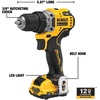 DEWALT XTREME 12V MAX* Cordless Drill / Driver Kit, 3/8-Inch (DCD701F2)