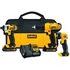 DEWALT 20V MAX 3-Tool Brushless Power Tool Set, Includes 1/2 Cordless Drill,1/4 Impact Driver, Oscillating Tool, 3 Batteries and a Charger, Extended Runtime, Lightweight (DCK360D3)(3 Tools + 2 Batteries)