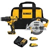 DEWALT 20V MAX Cordless Drill Driver and Circular Saw Combo Kit with 2 x 2 Ah Batteries and Charger, Contractor Bag (DCK252D2)(2 Tool Combo Kit)