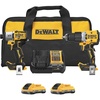 DEWALT 20V MAX XR Impact Driver and Hammer Drill Cordless Power Tool Combo Kit, Includes 2 x 4ah POWERPACK Batteries and a Charger (DCK250QQ2)
