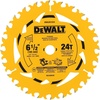 DEWALT 6-1/2 in. 24T Circular Saw Blade, Smooth Cutting, Superior Tracking and Durability (DWA261224)