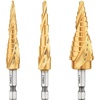 DEWALT Step Drill Bit Set:3 Piece, Titanium Nitride Coated, 31 Hole Sizes, 1/8 in to 7/8 in, 1/4 in Shank Hex Size (DWA1790IR)