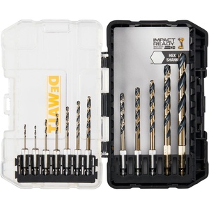 DEWALT 12 Pc Black and Gold Drill Bit Set, Premium Finish Impact Driver Bit Set for Metal, Plastic and Wood (DWAH1182)