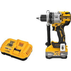 DEWALT 20V MAX XR 1/2 Inch Brushless Cordless Hammer Drill Kit with 8AH Battery and Charger, 3 Speed (DCD1007WW1)(Hammer Drill Kit)