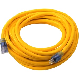 DEWALT 50 Foot 12/3 SJTW Lighted Extension Cord – Heavy Duty Outdoor, Waterproof, Weatherproof, Heat & Corrosion Resistant Industrial Strength Light Up Prong Outlet Plug Power Cord(Green)