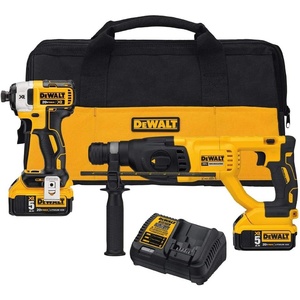DEWALT DCK233P2 20V MAX XR Brushless 1” SDS PLUS Rotary Hammer and Impact Driver Kit(Hammer and Impact Driver Kit)