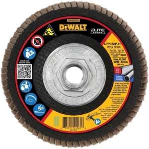 DEWALT DWA8280H 40G T29 XP Ceramic Flap Disc, 4-1/2″ x 5/8″(80G 5/8-Inch Hub)