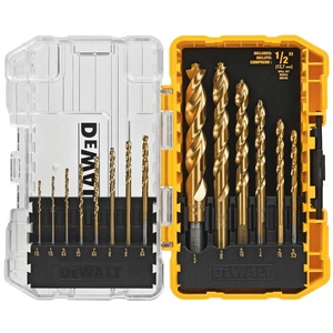 DEWALT Drill Bit Set, Titanium Nitride Coated, 14-Piece (DW1354)(DW1354)