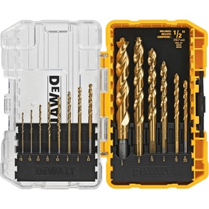 DEWALT Drill Bit Set, Titanium Nitride Coated, 14-Piece (DW1354)(DW1354 (Pack of 5))